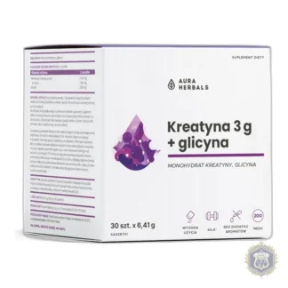 Aura Herbals Creatine Monohydrate 3 g Glycine 30s — zdjęcie 1