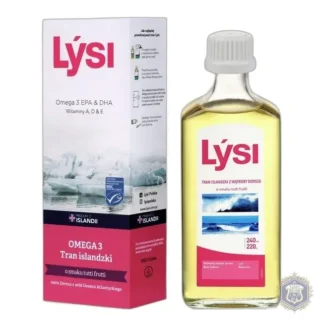 Lysi Icelandic Cod Liver Oil tutti-frutti flavor OMEGA 3 DHA EPA vitamins A D E — zdjęcie 1