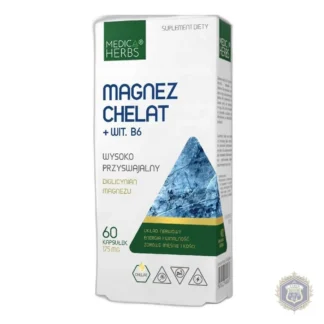 Medica Herbs Magnesium Chelate + Vitamin B6 highly absorbable 60 capsules — zdjęcie 1