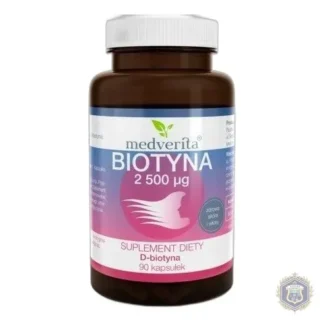Medverita Biotin 2500 µg 90 capsules for hair and skin B7 — zdjęcie 1