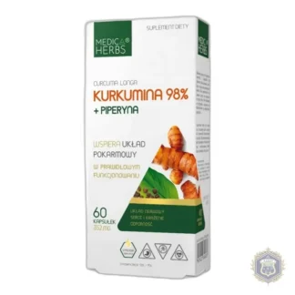 Dietary supplement Medica Herbs Curcumin 98% with piperine 60 capsules — zdjęcie 1